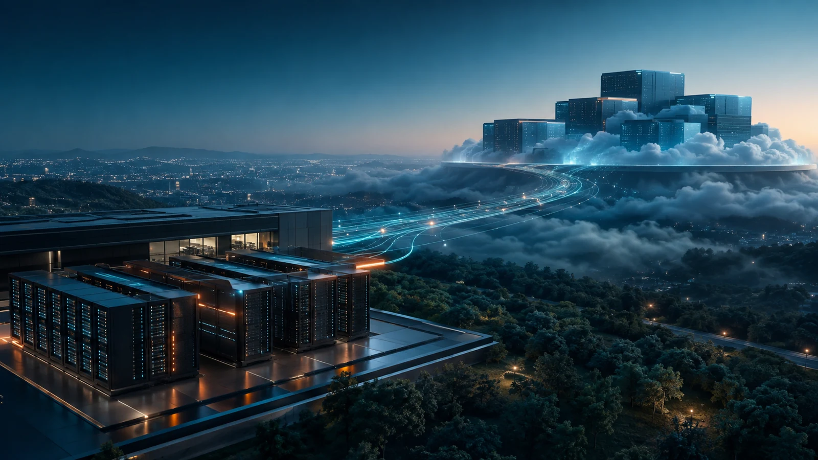 Provider-hosted infrastructure connected to a regional cloud environment through one orchestration fabric.