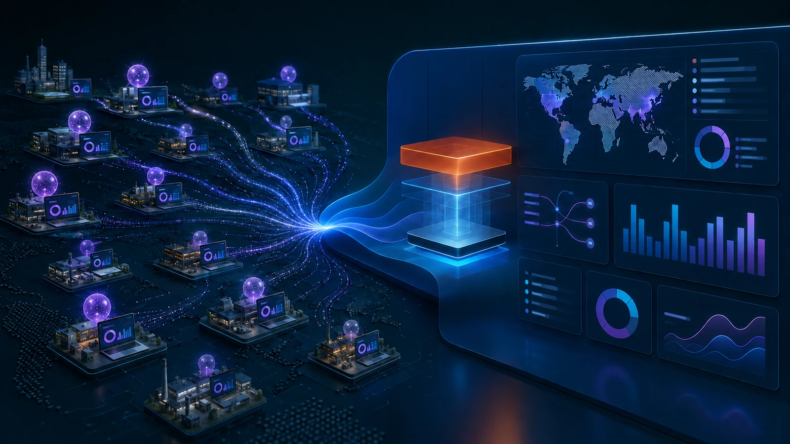 Distributed AI usage across client environments becoming visible in one central governance view.
